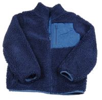 Tmavomodrá huňatá podšitá propínací mikina Lupilu