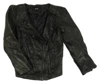 Černá koženková jarní bunda