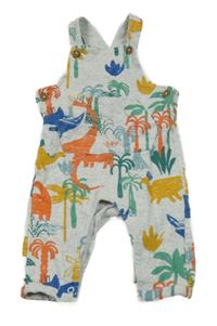 Světlešedé laclové tepláky s palmami a dinosaury M&S