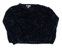 Tmavomodrý žinylkový svetr Ergee