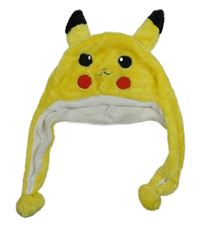 Žlutá chlupatá čepice - Pikachu