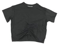 Antracitové crop tričko H&M