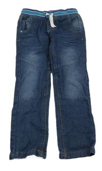 Nové - Tmavomodré rifle s úpletovým pasem Kiki&Koko