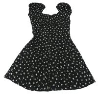 Černé lehké šaty s květinami Primark