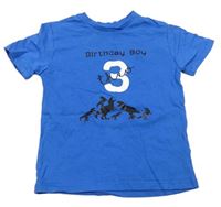 Modré narozeninové tričko s číslem