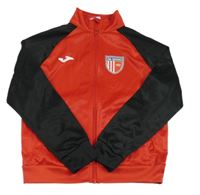 Červeno-černá sportovní propínací mikina s potiskem 