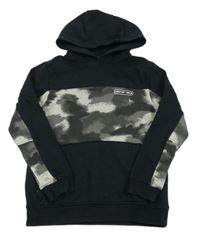 Černo-šedo-vzorovaná mikina s kapucí George