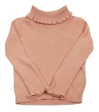 Růžový žebrovaný svetrový rolák M&Co.