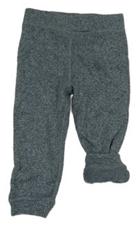 Šedomodro-tmavošedé melírované pletené kalhoty H&M