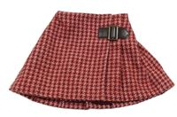 Rubínovo-bílá vzorovaná vlněná sukně Next