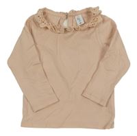 Pudrové triko s madeirovým límečkem Topolino