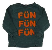 Tmavozelená žíhaná mikina s nápisy George