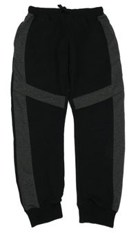 Černo-tmavošedé tepláky