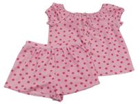 2set - Růžové puntíkaté tričko + kraťasy Matalan
