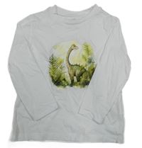 Bílé triko s dinosaurem H&M