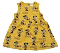 Žluté bavlněné šaty s Minnií zn. Disney