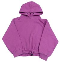 Růžová crop mikina s kapucí Zara