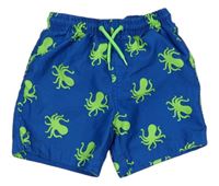 Safírové plážové kraťasy s chobotnicemi zn. Primark
