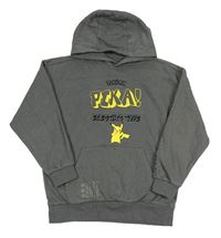 Šedá mikina Pikachu s kapucí