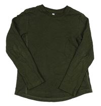 Khaki pruhované triko Hema