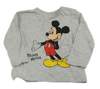Šedé melírované triko s Mickeym Disney
