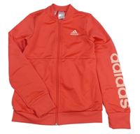 Tmavorůžová sportovní propínací mikina s logem Adidas 