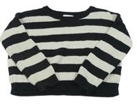 Černo-bílý pruhovaný crop svetr Primark
