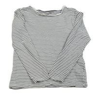 Bílo-černé pruhované triko H&M