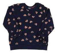 Tmavomodrá mikina se srdíčky F&F