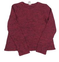 Červeno-černý melírovaný svetr se šifonem C&A