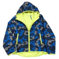 Tmavomodro-modro-šedá army softshellová bunda s kapucí 