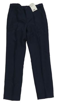 Nové - Tmavomodré slavnostní kalhoty s puky H&M