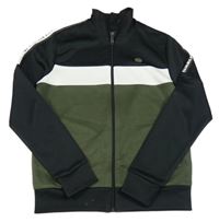 Černo-khaki-bílá propínací sportovní mikina Next 