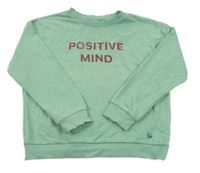 Zelená mikina s nápisem Coolclub