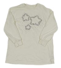 Bílá dlouhá mikina s hvězdičkami z flitrů Next