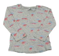 Šedé melírované triko s jednorožci Kiki&Koko