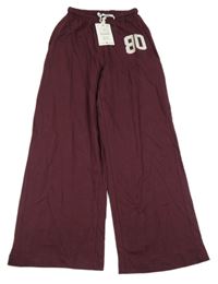 Nové - Švestkové volné tepláky s číslem Zara