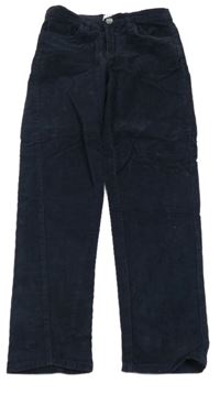 Tmavomodré manšestrové kalhoty L&D