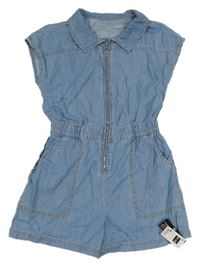 Nové - Modrý riflový kraťasový overal Dunnes
