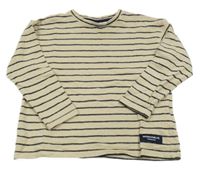 Béžovo-tmavomodré pruhované triko Name it
