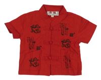 Červená košile s draky 