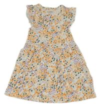 Bílé kytičkované bavlněné šaty Lupilu 