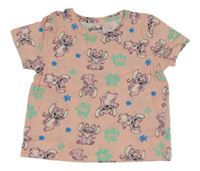 Světlerůžové tričko se Stitchem Primark 