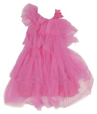 Růžové tylové vrstvené šaty Leigh Tucker