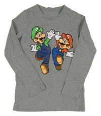 Šedé triko s Máriem a Luigim 