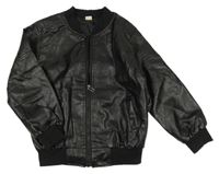 Černá koženková jarní bunda 