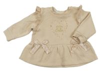 Béžová peplum mikina se srdíčkem a volánky River Island