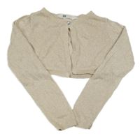 Pudrovo-zlaté třpytivé svetrové bolerko H&M