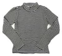 Černo-bílé pruhované triko s rolákem H&M