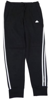 Černé tepláky s pruhy Adidas 
